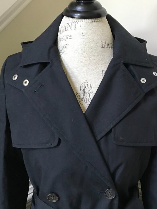 NWT JCREW NEW Icon Trench Coat Womens 4 P Petite Black Hooded Belt Jacket BF458 - Picture 7 of 12